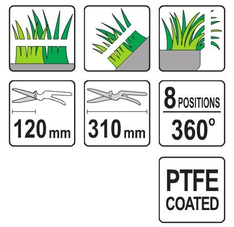 Nožnice na trávu 310 mm 8 pozícií (360°)