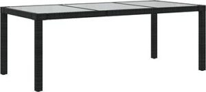 Záhradný stôl čierny 190 × 90 × 75