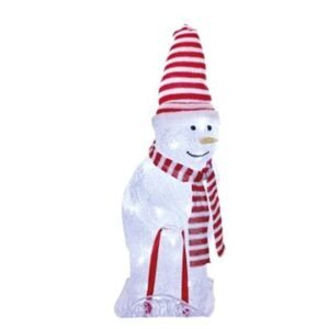 EMOS LED vianočný snehuliak s čiapkou a šálom