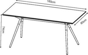 Stôl záhradný MINIMALIST 160 cm × 80