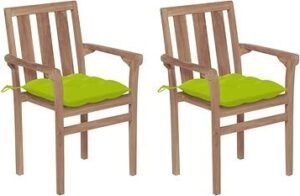 Záhradná stolička 2 ks jasno zelené podušky