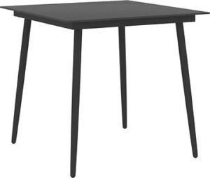 Záhradný jedálenský stôl čierny 80 × 80 ×